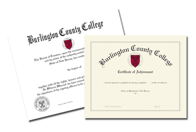 Burlington County College diploma paper samples